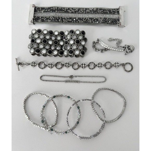 Rhinestone Silver Tone 53 Pieces Vtge to Now Necklaces Bracelets Earrings Broch - Picture 12 of 16